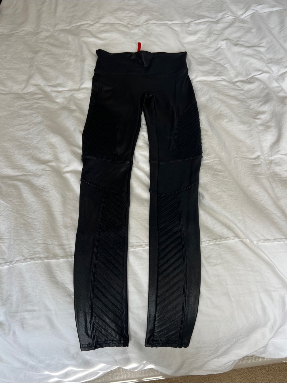 SPANX Black High-Waist Moto Leggings